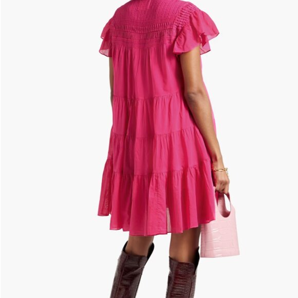 MARANT ÉTOILE Lanikaye tiered‎ cotton-voile mini dress FR 36 - Picture 2 of 4